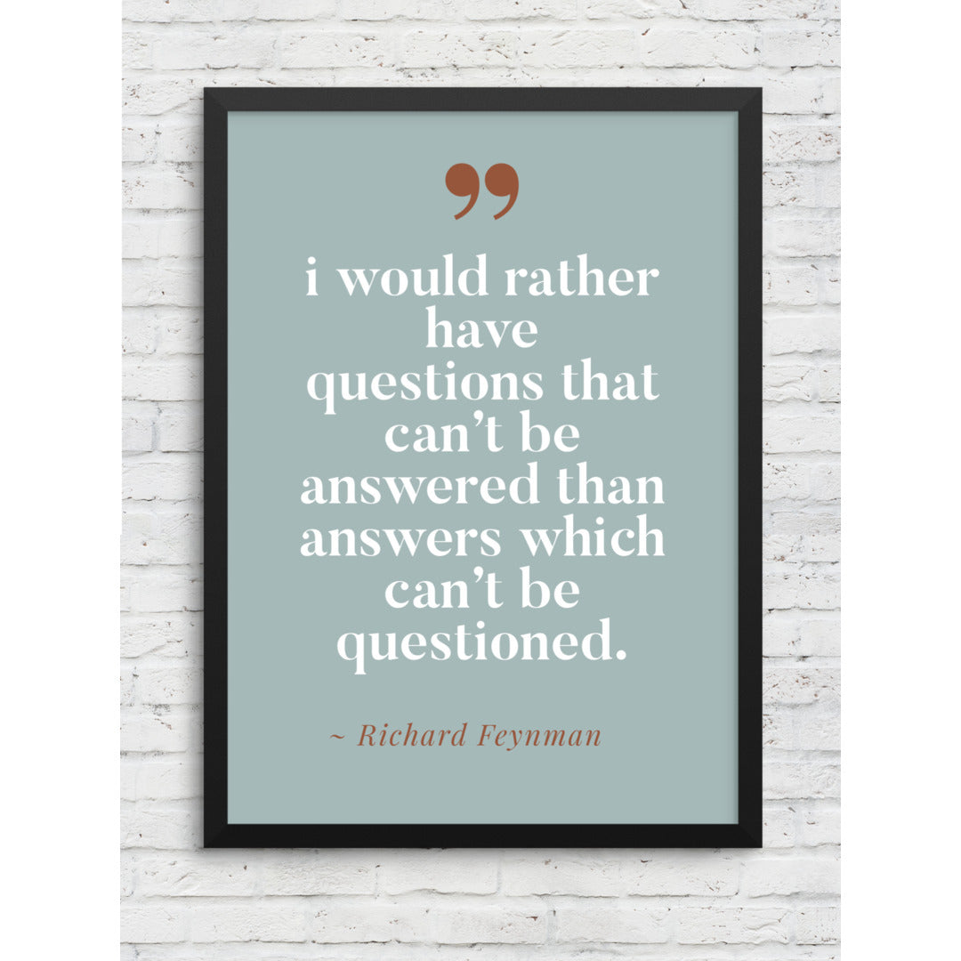 Richard Feynman Quote Framed Poster