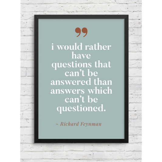 Richard Feynman Quote Framed Poster