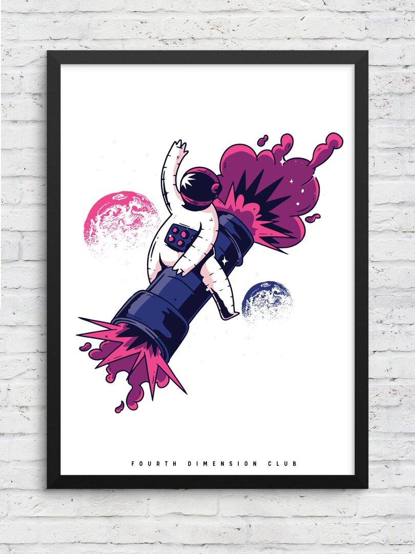 Astronaut Bazooka Framed Poster — A3 12 X 18 Inch