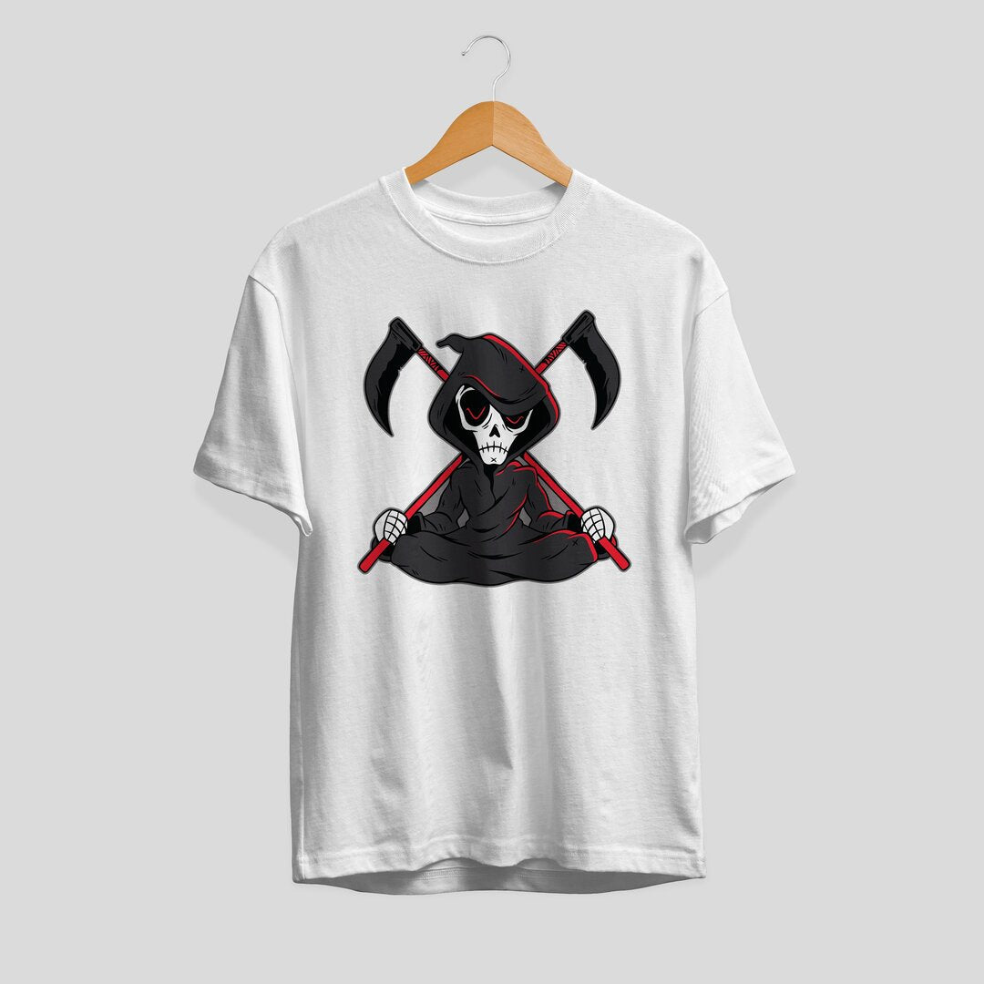 Grim Reaper Scythe Unisex Half Sleeve T-Shirt — White