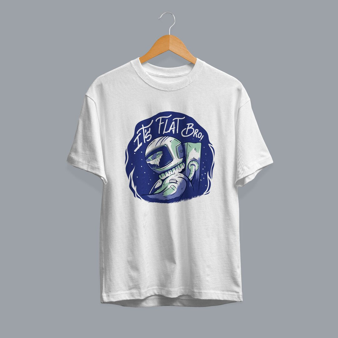 Flat Earth Half-Sleeve T-Shirt — White