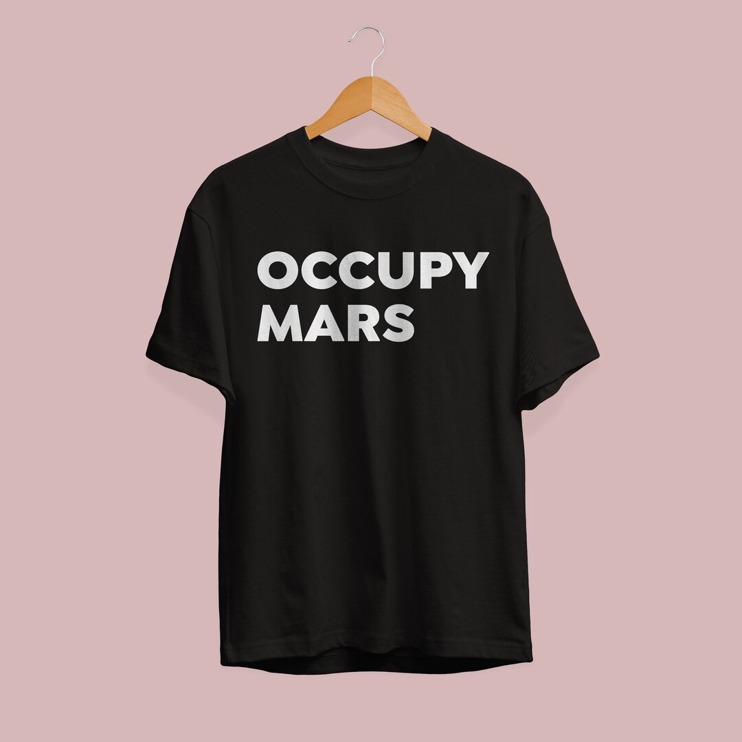 Occupy Mars Half Sleeve T-Shirt — Black