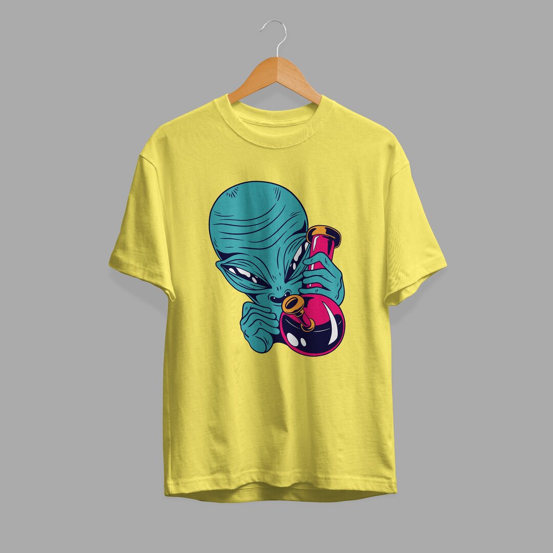 High Alien Half-Sleeve T-Shirt — Yellow