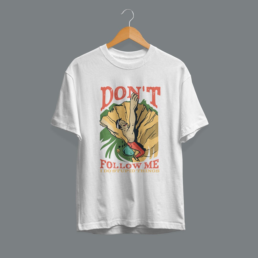 Don't Follow Me Half Sleeve T-Shirt — White