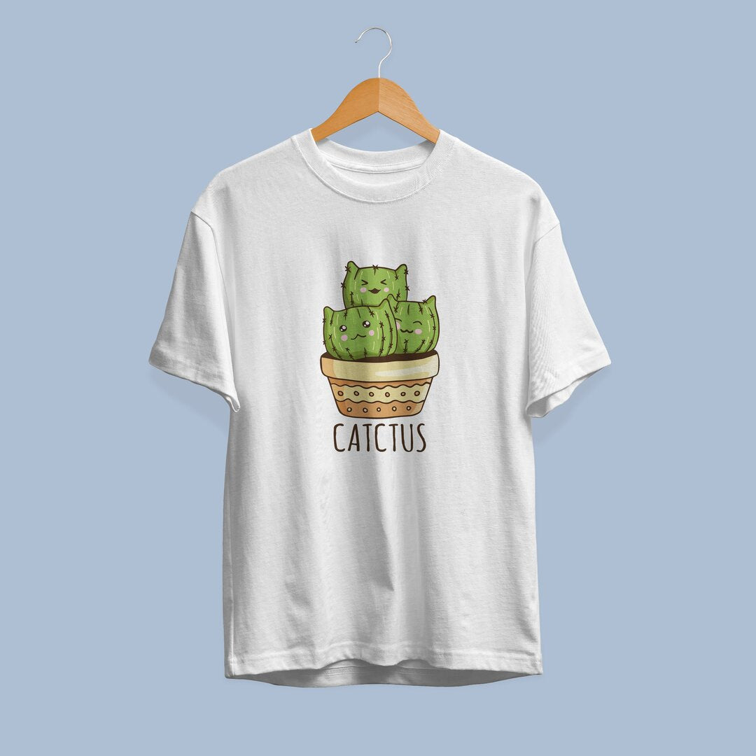 Cute CATctus Unisex Half Sleeve T-Shirt #Plus-sizes