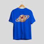 Saturn Cartoon Unisex Half-Sleeve T-Shirt — Blue