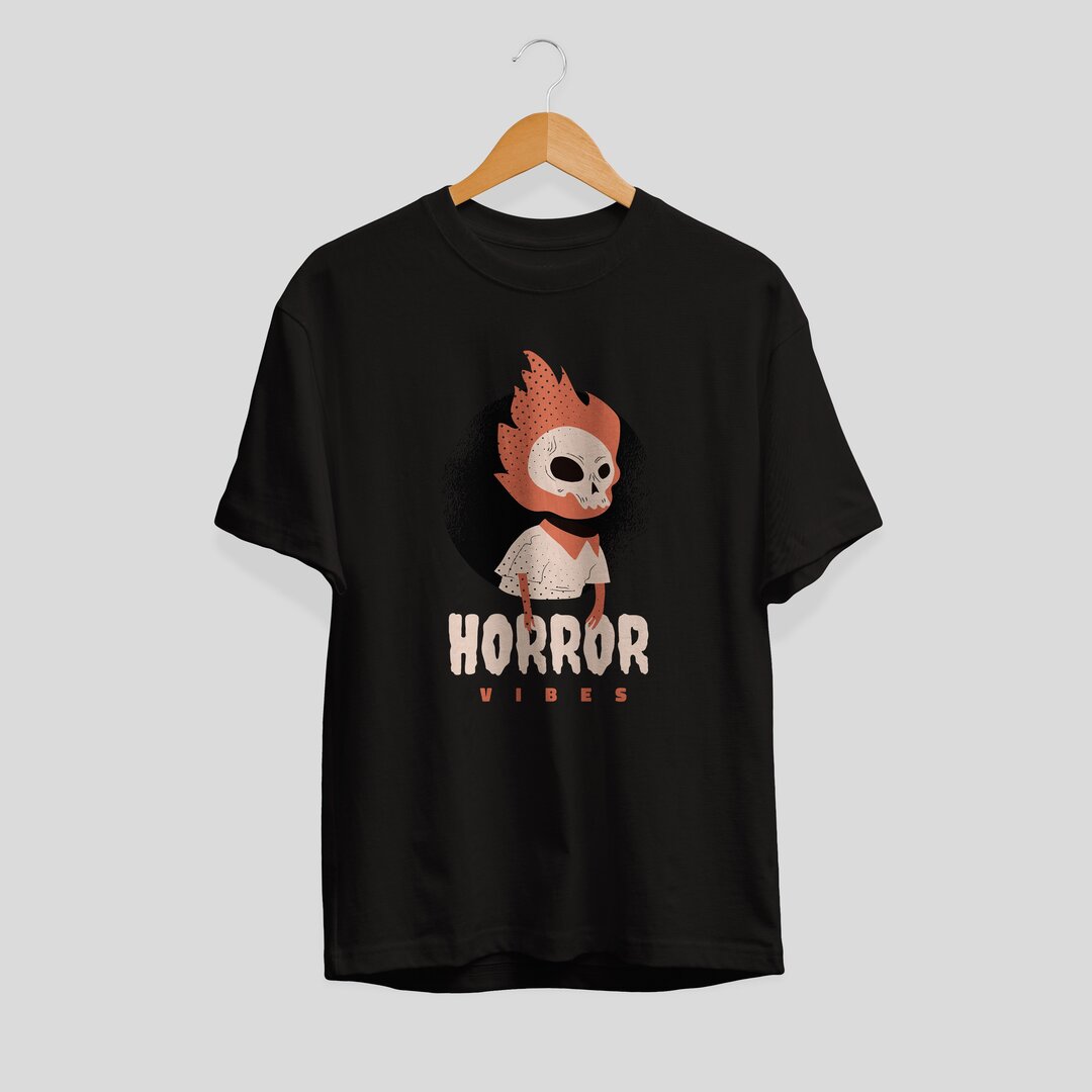 Horror vibes Unisex Half Sleeve T-Shirt — Black