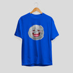 Moon Cartoon Unisex Half-Sleeve T-Shirt — Blue