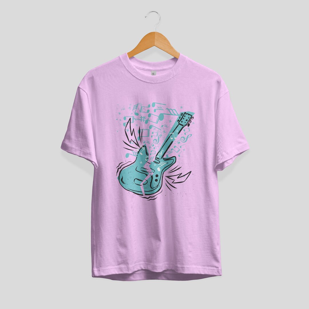 Guitar Music Half Sleeve T-Shirt — Men