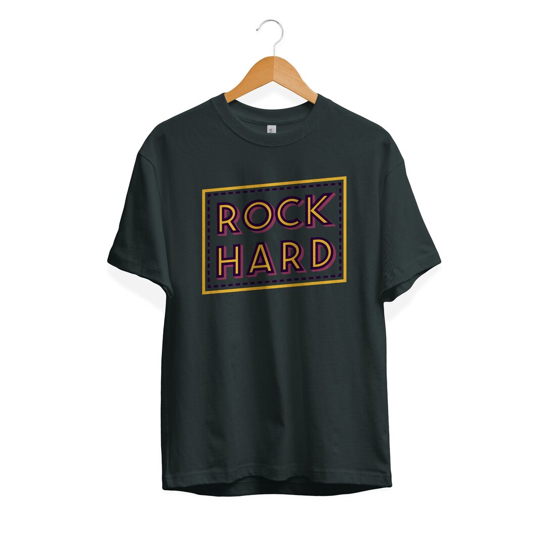 Rock Hard Half Sleeve T-Shirt — Men