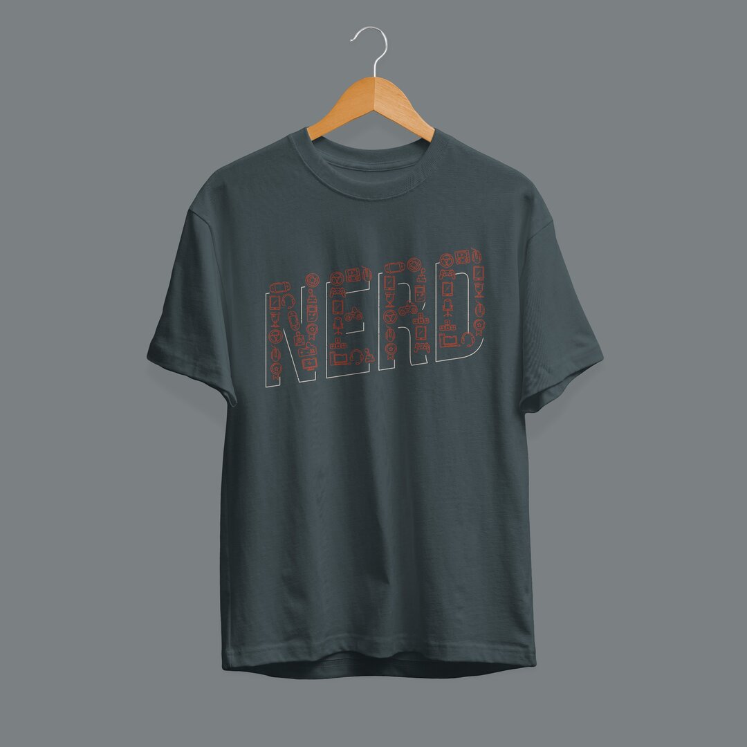 Nerd Unisex Half Sleeve T-Shirt — Steel Grey