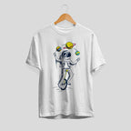 Astronaut Juggler Unisex Half Sleeve T-Shirt — White