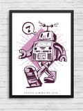 Happy Robot Framed Poster — A3 12 X 18 Inch