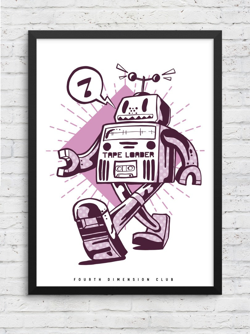 Happy Robot Framed Poster — A3 12 X 18 Inch
