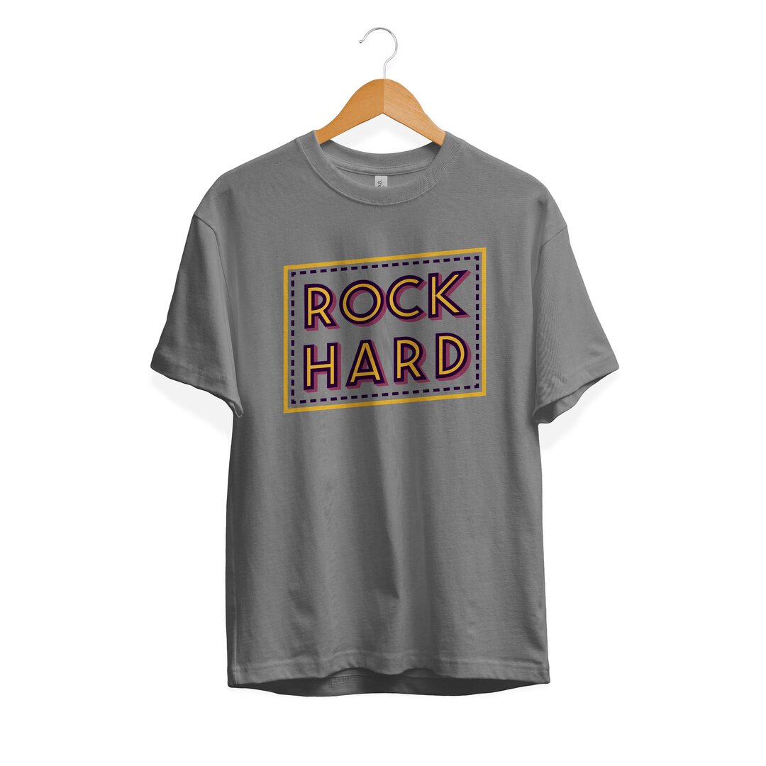 Rock Hard Half Sleeve T-Shirt — Men (2)