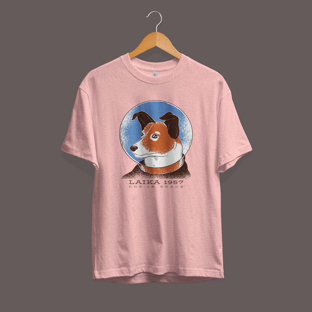 Laika 1957 Unisex Half Sleeve T-Shirt — Baby Pink