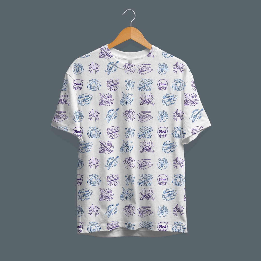 Musical Genres Pattern T-Shirt