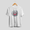 Moon Cartoon Half-Sleeve T-Shirt — White