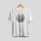Moon Cartoon Half-Sleeve T-Shirt — White