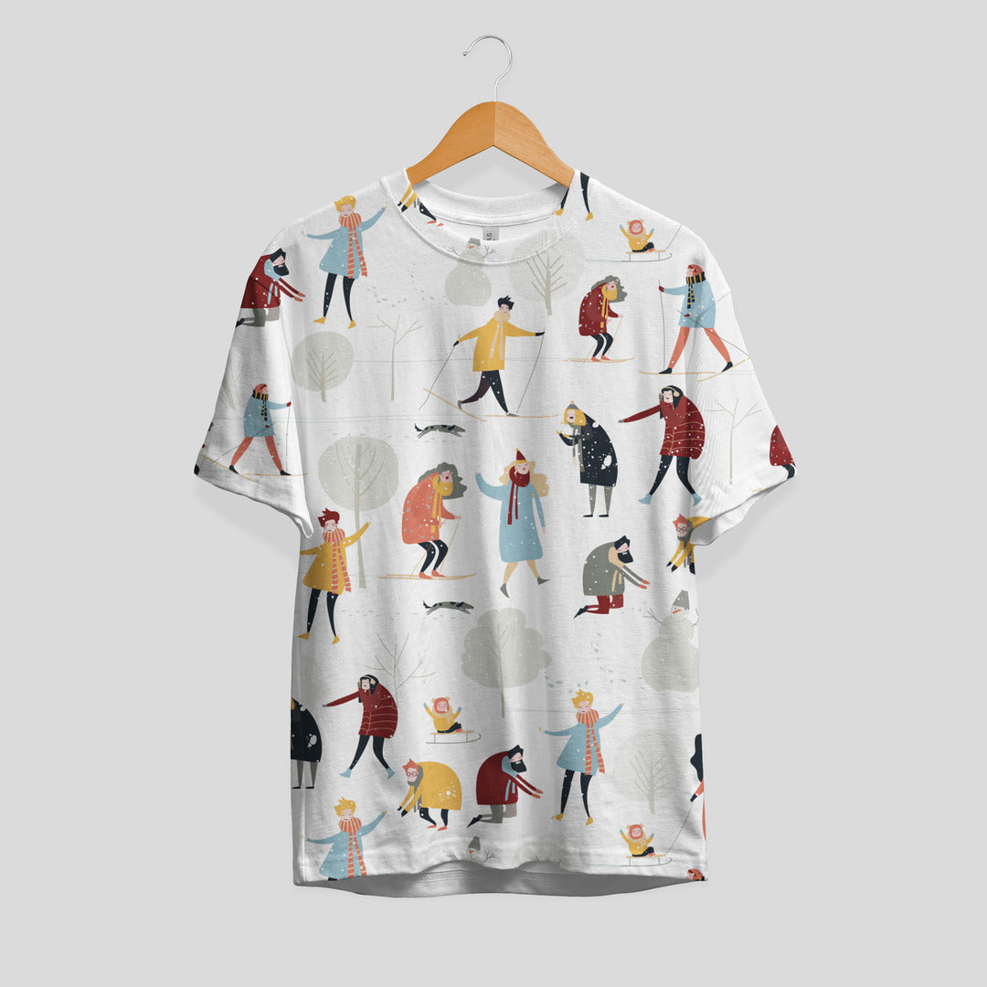 Winter People Pattern T-Shirt