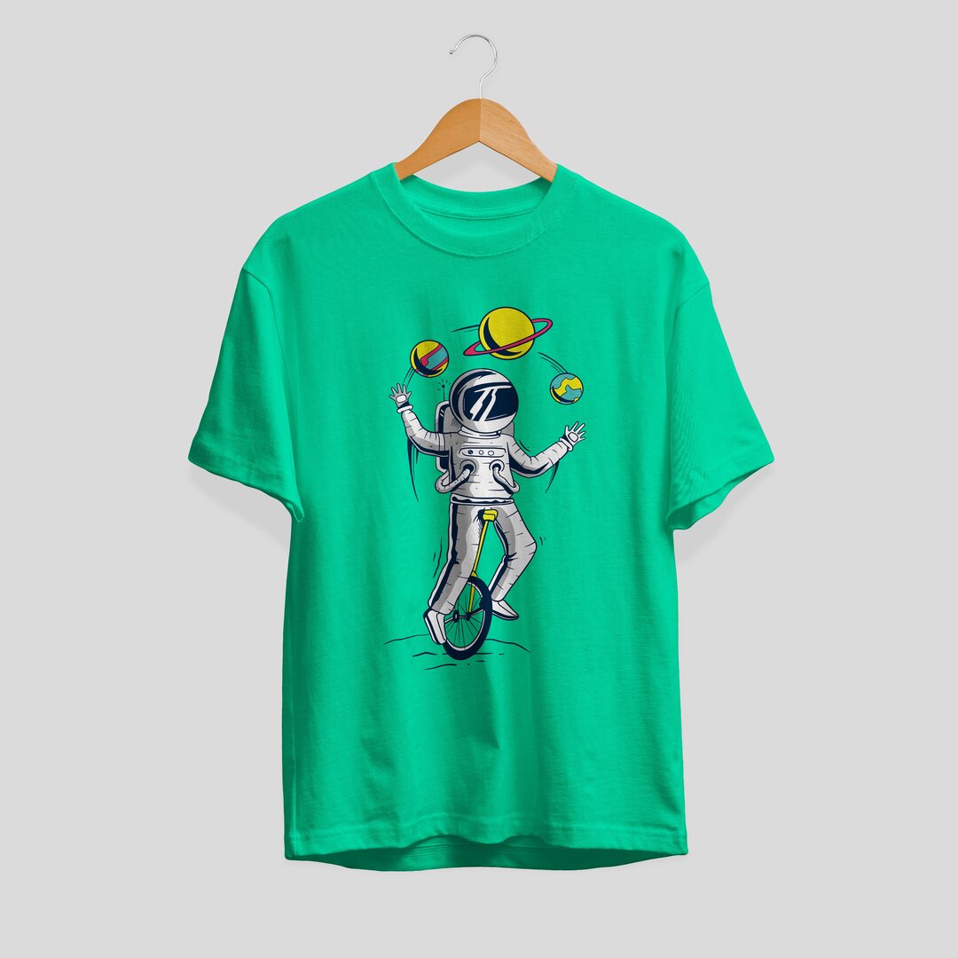 Astronaut Juggler Unisex Half Sleeve T-Shirt — back view