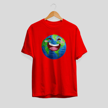Earth Cartoon Unisex Half-Sleeve T-Shirt #Plus-sizes