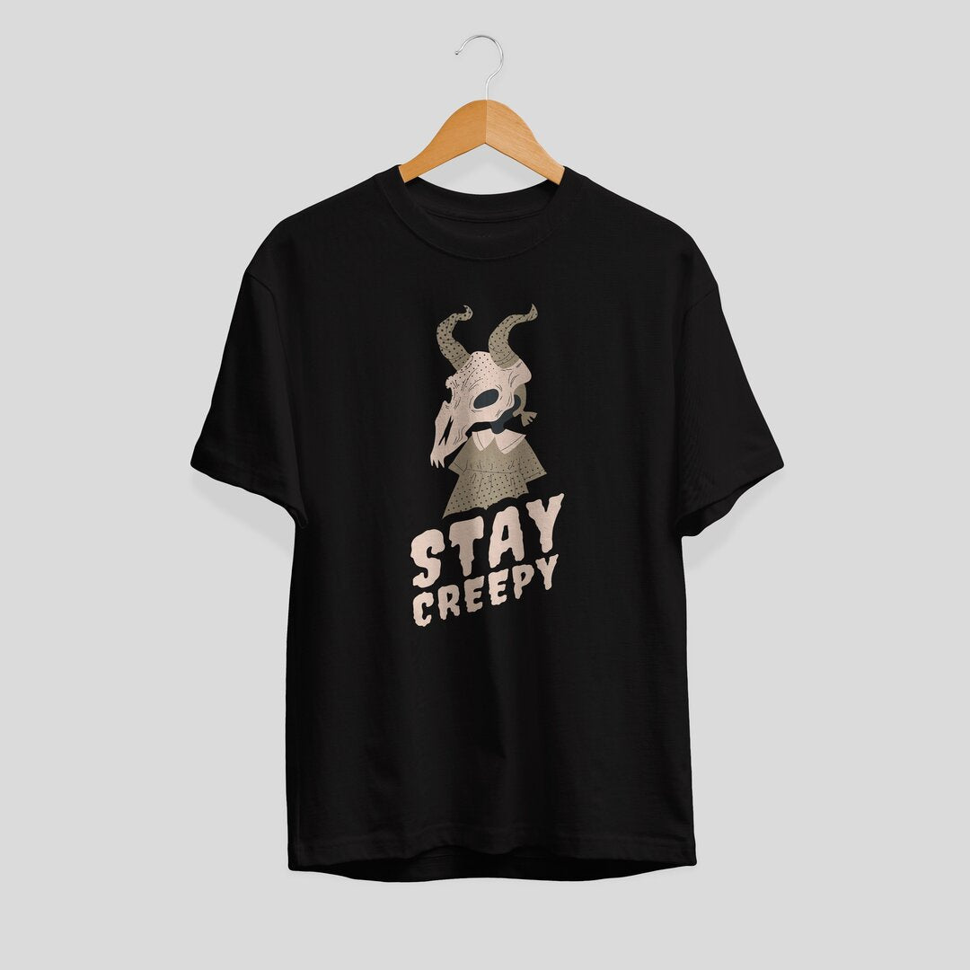 Halloween Girl Creature Unisex Half Sleeve T-Shirt — Black