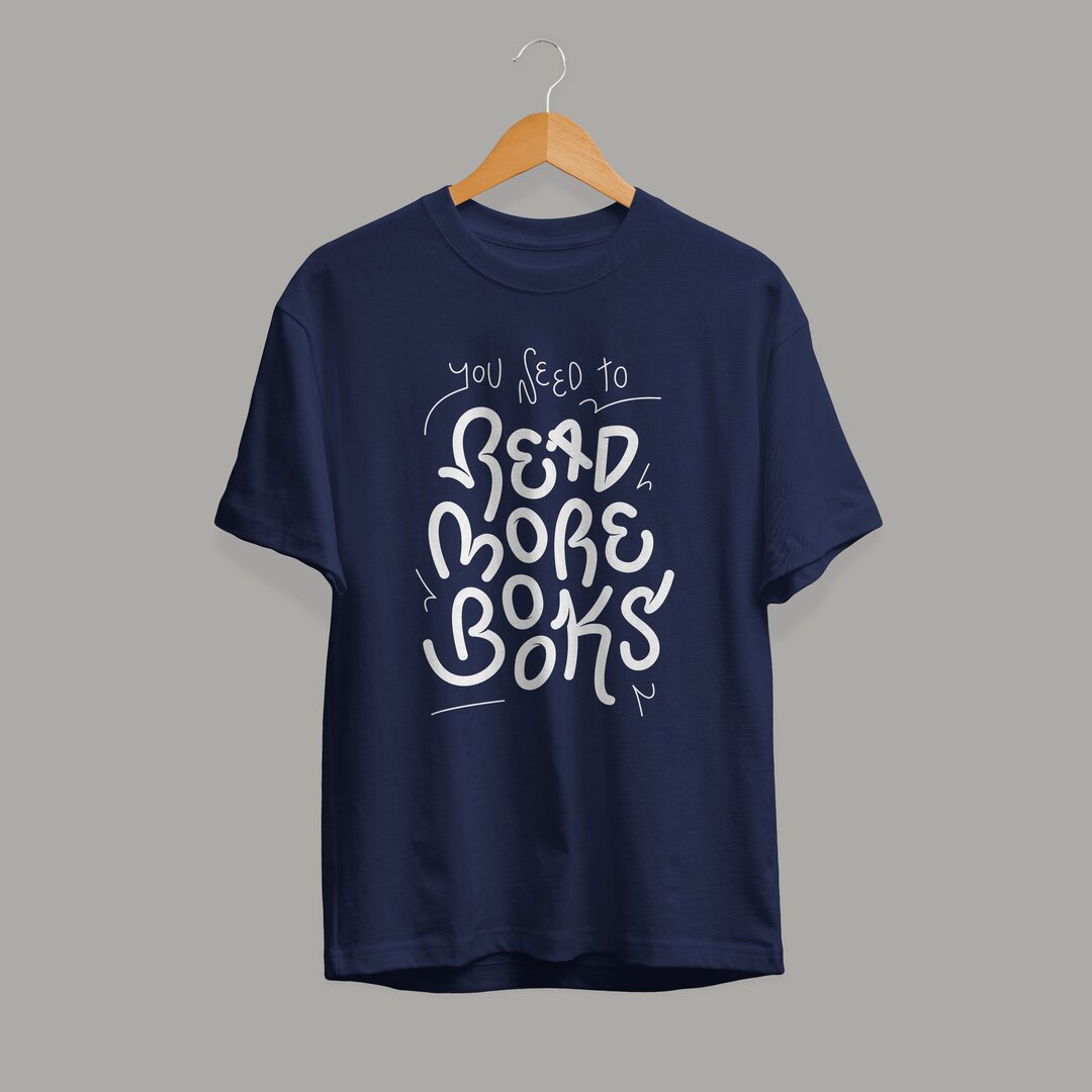 Read More Books Half Sleeve T-Shirt — Navy