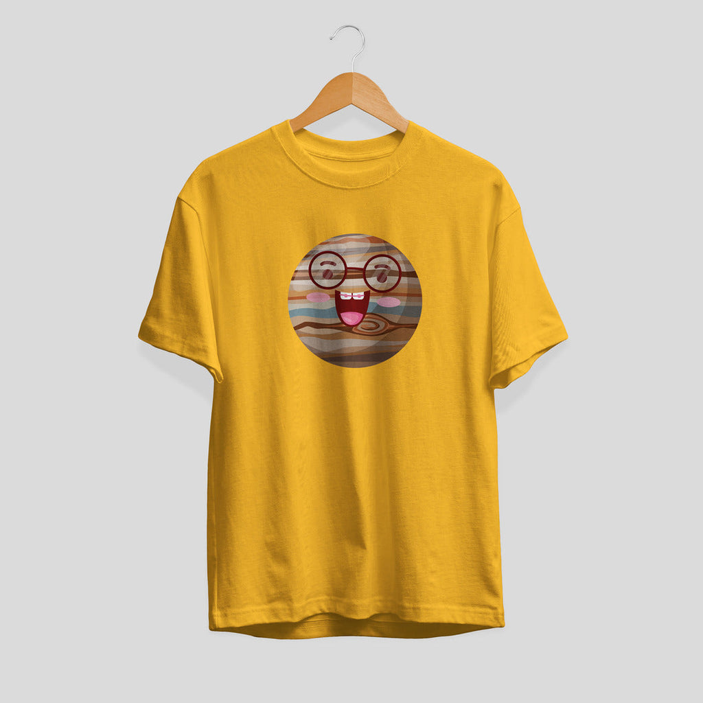 Jupiter Cartoon Unisex Half-Sleeve T-Shirt — Yellow