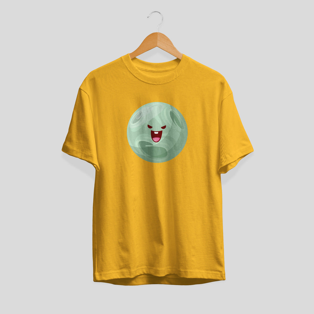 Venus Cartoon Half-Sleeve T-Shirt — Yellow