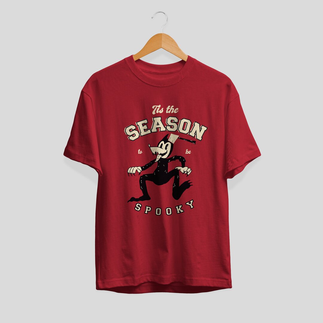 Season To Be Spooky Unisex Half Sleeve T-Shirt — Maroon