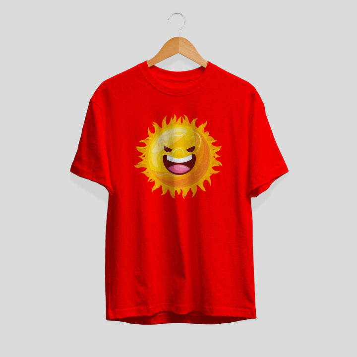 Sun Cartoon Half-Sleeve T-Shirt