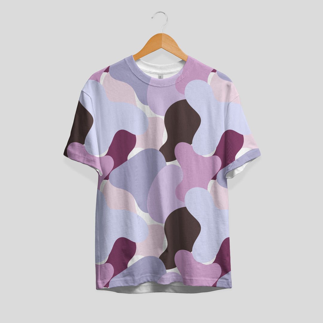 Modern Shape Pattern T-Shirt #Pink