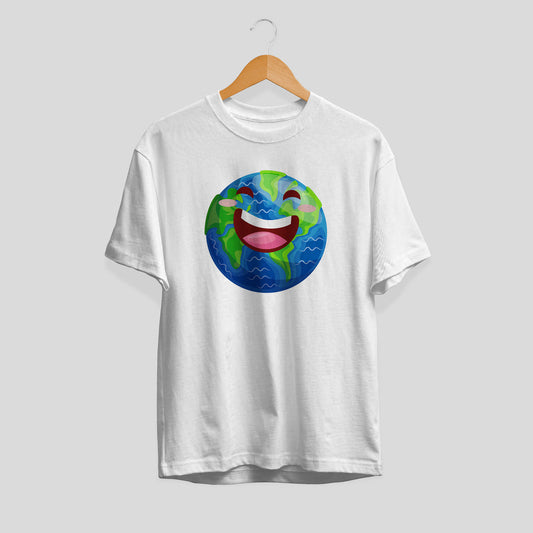 Earth Cartoon Unisex Half-Sleeve T-Shirt #Plus-sizes