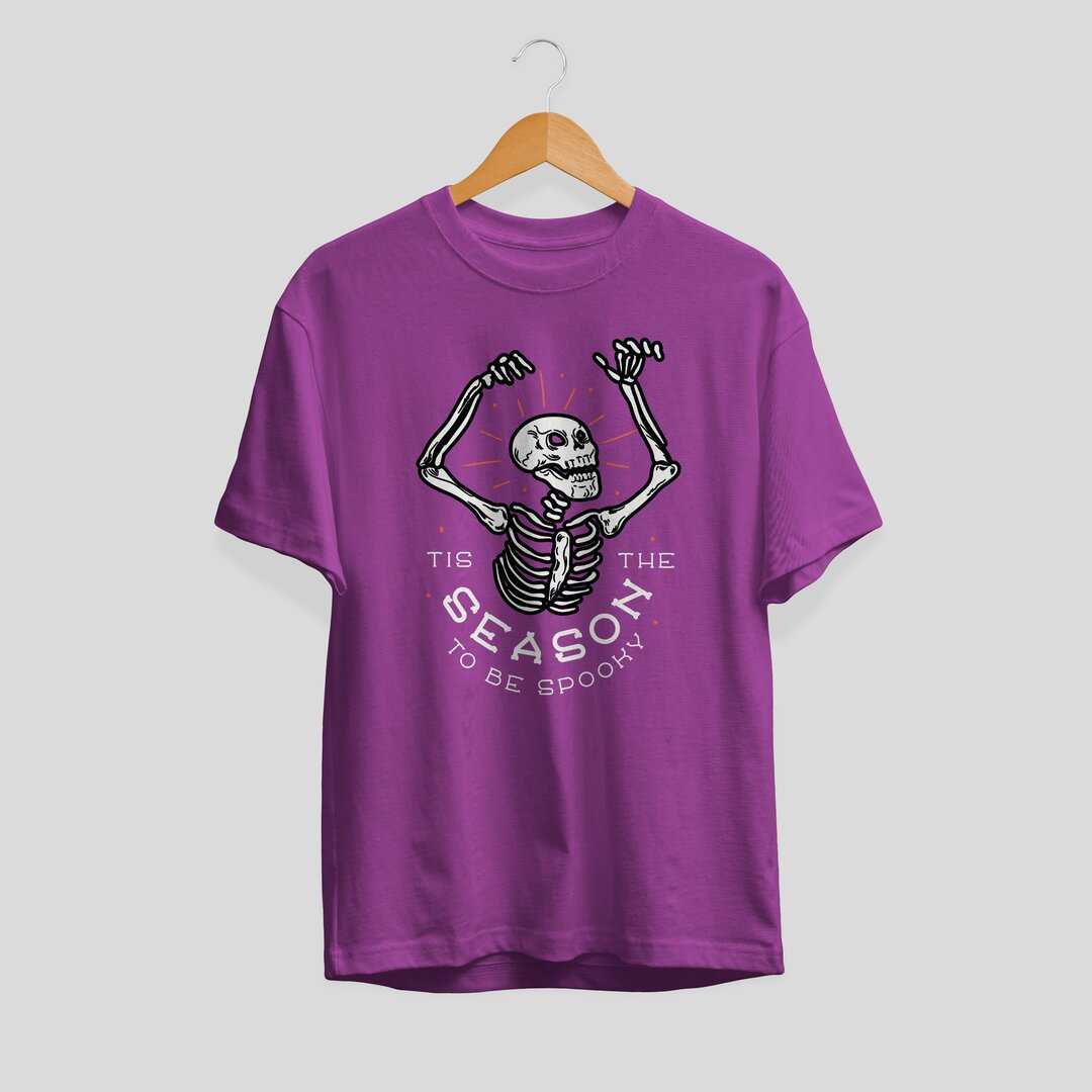 Spooky Season Halloween Unisex Half Sleeve T-Shirt — Purple