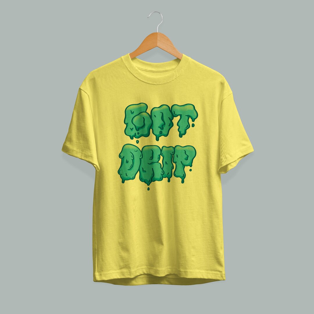 Got Drip Half-Sleeve T-Shirt — Yellow