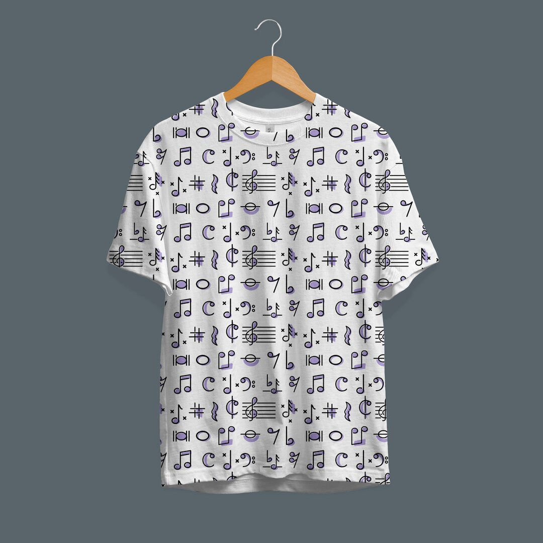 Musical Strokes Pattern T-Shirt