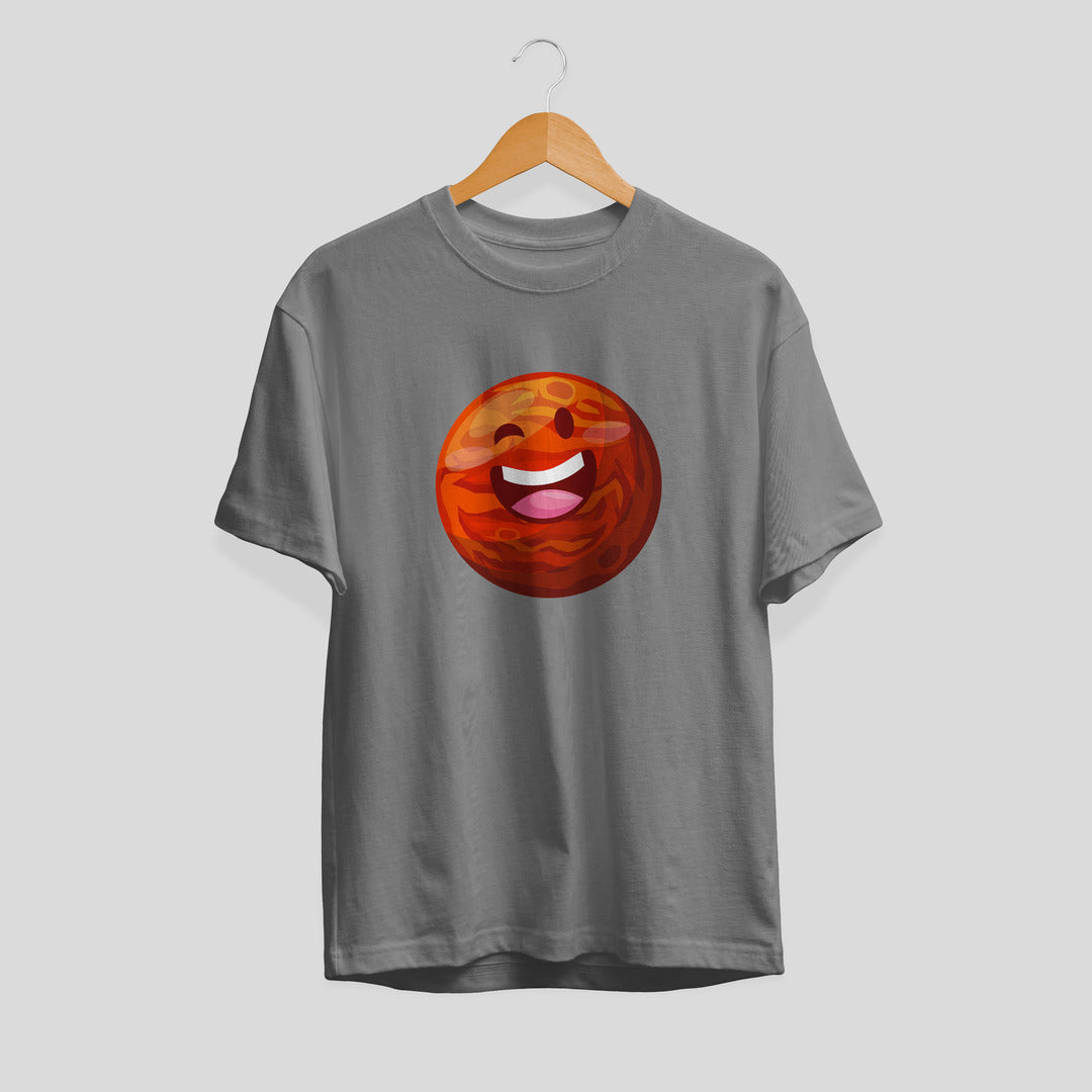 Mercury Cartoon Half-Sleeve T-Shirt — Grey