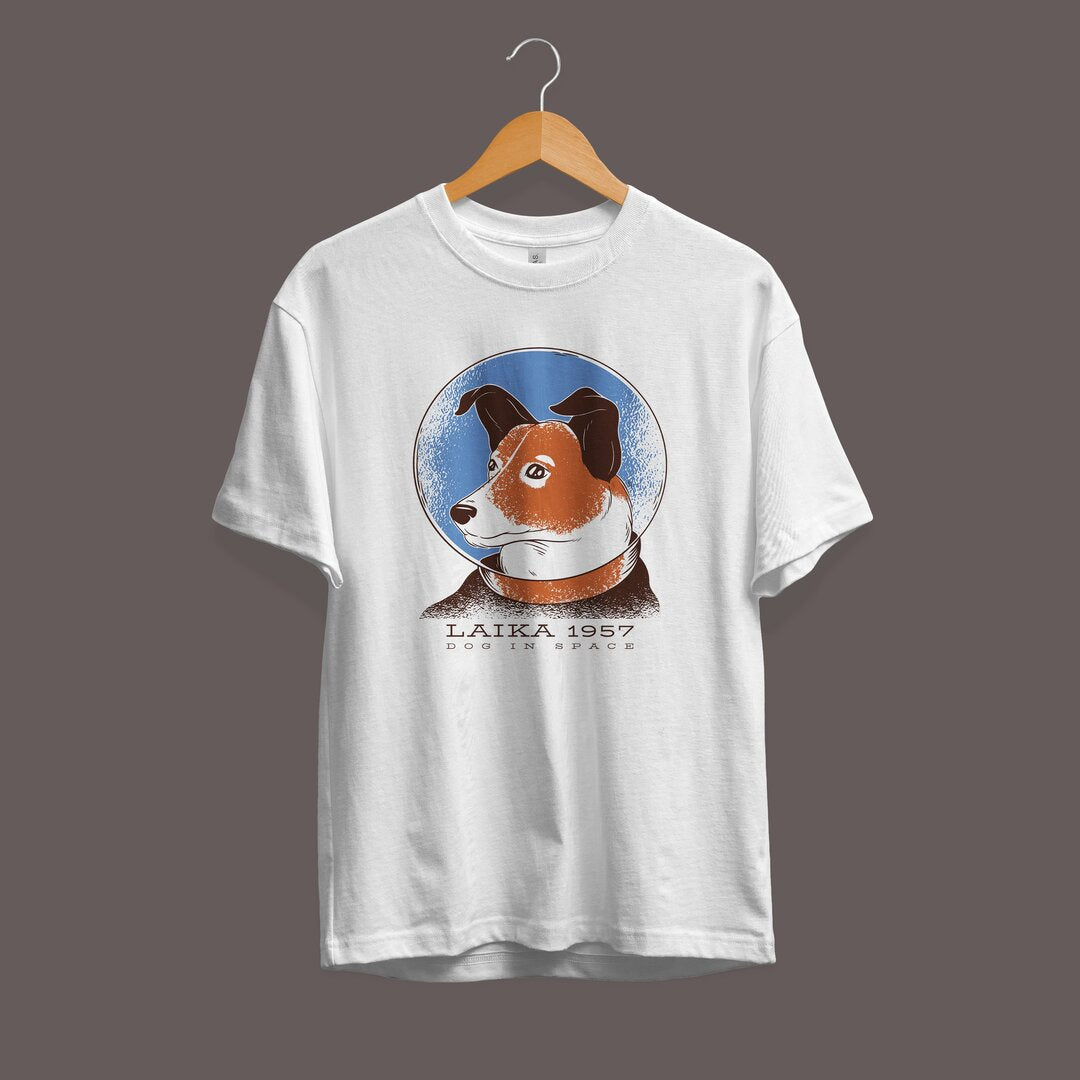 Laika 1957 Unisex Half Sleeve T-Shirt — White