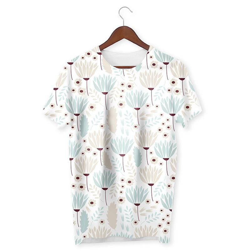 Winter Flowers Pattern T-Shirt