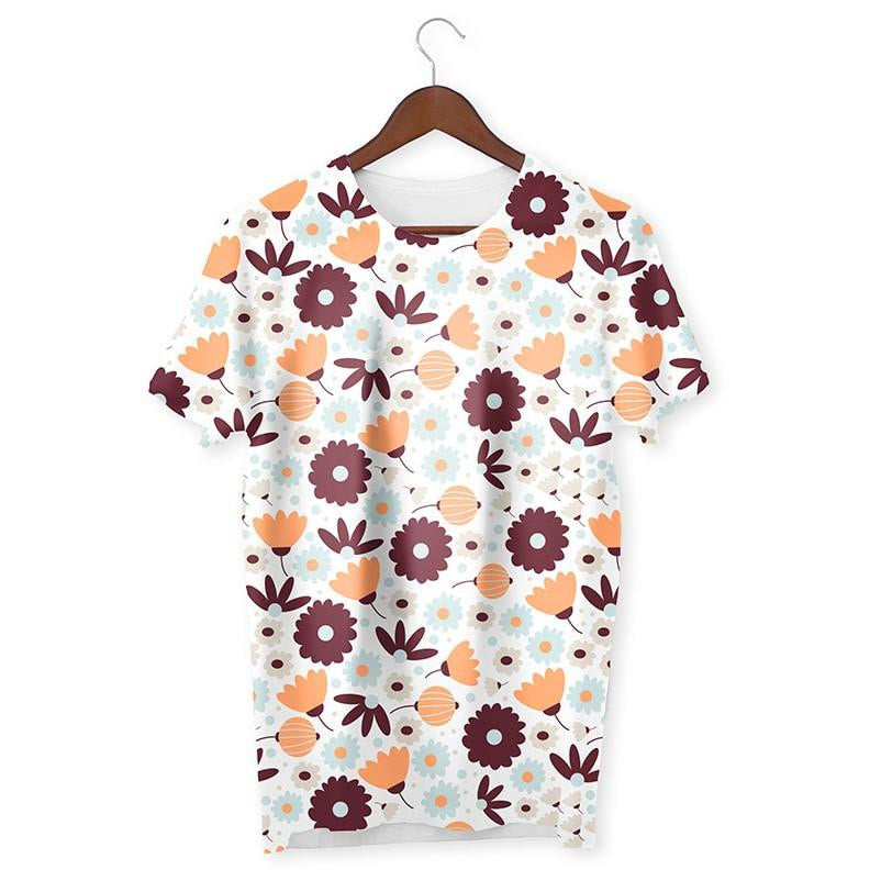 Winter Flowers Pattern T-Shirt