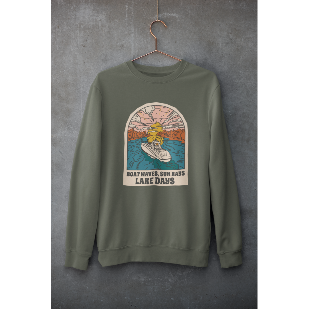 Boat, Lake & Sunset Unisex Sweatshirt