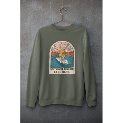 Boat, Lake & Sunset Unisex Sweatshirt