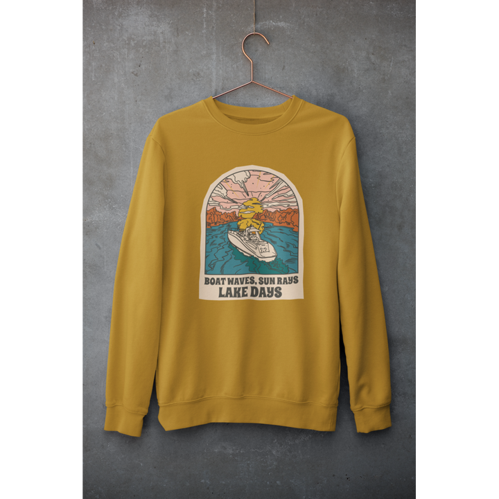 Boat, Lake & Sunset Unisex Sweatshirt