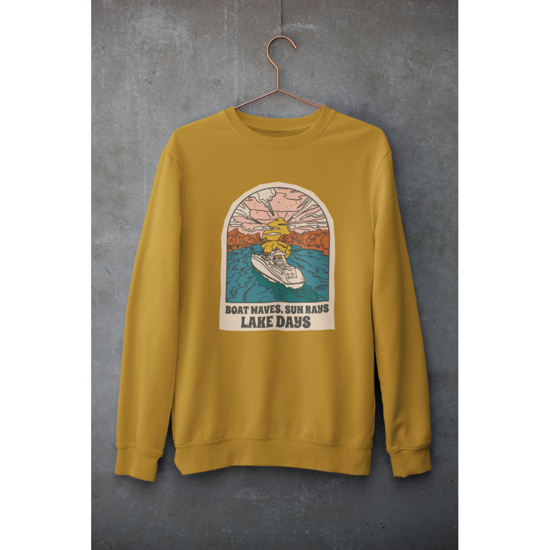 Boat, Lake & Sunset Unisex Sweatshirt