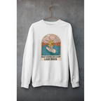 Boat, Lake & Sunset Unisex Sweatshirt — White