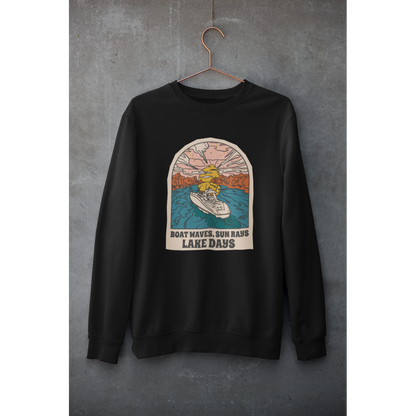 Boat, Lake & Sunset Unisex Sweatshirt