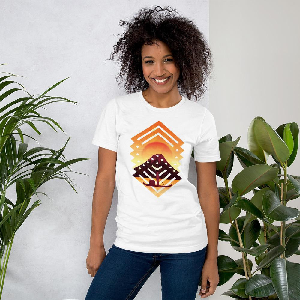Geometric Sunset Half Sleeve T-Shirt — back view