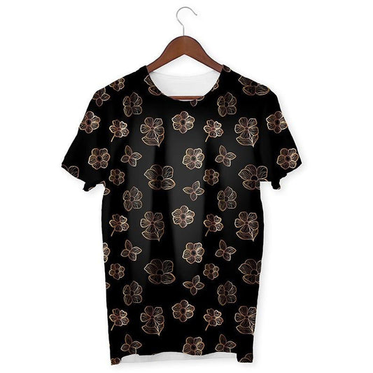 Golden Leaves Pattern T-Shirt