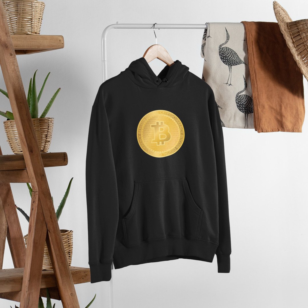 Golden Bitcoin Unisex Hooded Sweatshirt